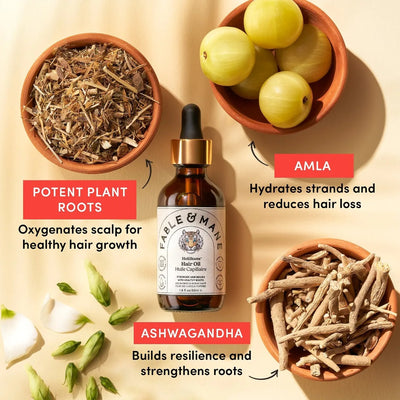 Fable & Mane HoliRoots Hair Oil – Strengthening Serum with Ashwagandha & Castor Oil