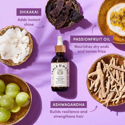 Fable & Mane HoliRoots Hair Oil – Strengthening Serum with Ashwagandha & Castor Oil